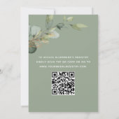 Invitation Sage Green Fête des mariées QR Code Eucalyptus (Dos)