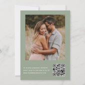 Invitation Sage Green Fête des mariées QR Code Photo Eucalypt (Dos)