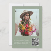 Invitation Sage Green Fête des mariées QR Code Photo Eucalypt (Dos)