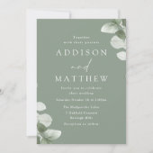 Invitation Sage Green Feuille Mariage de verdure (Devant)