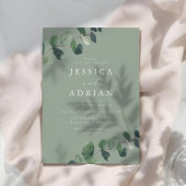 Invitation Sage & Green Feuille Mariage moderne