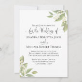 Invitation Sage Green Feuilles Élégant Foliage Floral (Devant)