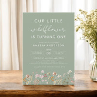 Sage Green Fleur sauvage Boho Chic Premier Anniver