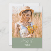 Invitation Sage Green Fleur sauvage Graduation Party Boho Blo (Dos)