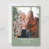 Invitation Sage Green Fleur sauvage Jardin Jumeau  Graduation (Dos)