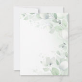 Invitation Sage Green Floral Baptême (Dos)