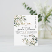 Invitation Sage Green Floral Baptême (Debout devant)
