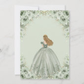 Invitation Sage Green Floral Blonde Princesse Quinceañera (Dos)
