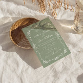 Invitation Sage Green Floral Boho Botanical QR Code Wedding