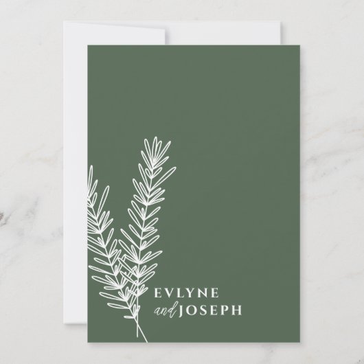 Invitation Sage Green Floral Boho Botanique Moderne Mariage (Dos)