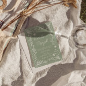 Invitation Sage Green Floral Botanical QR Code Photo  Wedding