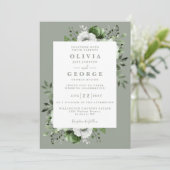 Invitation Sage Green Floral Botanique Moderne Mariage (Debout devant)