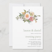 Invitation Sage Green Floral Bouquet QR Soirée Mariage (Devant)