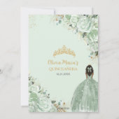 Invitation Sage Green Floral Brown Princesse Or Quinceañera (Dos)