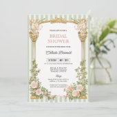Invitation Sage Green Floral Cherub Bridal Shower (Debout devant)