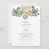 Invitation Sage Green Floral Disco Ball Mariage Répétition (Devant)