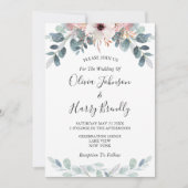 Invitation Sage Green Floral Eucalyptus Mariage I (Devant)