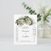 Invitation Sage Green Floral Eucalyptus Save the Date | (Debout devant)