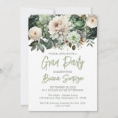 Invitation Sage Green Floral Graduation Party (Devant)