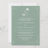 Invitation Sage Green Floral Mariage Crest QR Code photo (Devant)