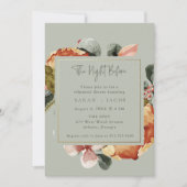 Invitation Sage Green Floral Mariage Dîner de répétition (Devant)