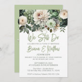 Invitation Sage Green Floral Mariage Vow Renouvellement (Devant / Derrière)