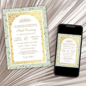 Invitation Sage Green Floral or Arch Mariage musulman