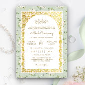 Invitation Sage Green Floral or Arch Mariage musulman