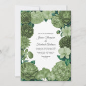 Invitation Sage Green Floral Photo and QR Code Wedding (Devant)