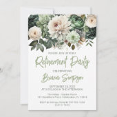 Invitation Sage Green Floral Retraite Party (Devant)