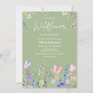 Invitation Sage Green Floral Une petite Baby Shower Fleur des