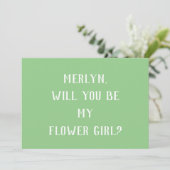 Invitation Sage Green Flower Girl Minimal Mariage Cool tendan (Debout devant)