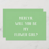 Invitation Sage Green Flower Girl Minimal Mariage Cool tendan (Devant / Derrière)