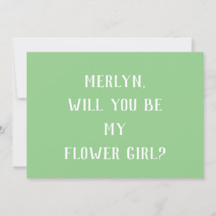 Invitation Sage Green Flower Girl Minimal Mariage Cool tendan