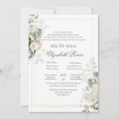 Invitation Sage green flower Quinceanera (Devant)