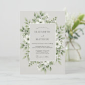 Invitation Sage Green Foliage Bloom Wedding (Debout devant)