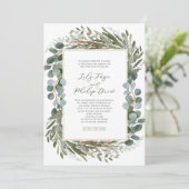 Invitation Sage Green Foliage Greenery Frame Wedding (Debout devant)