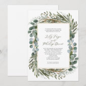 Invitation Sage Green Foliage Greenery Frame Wedding (Devant / Derrière)