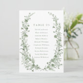Invitation Sage green foliage Spring Chic Seating Chart card  (Debout devant)
