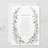 Invitation Sage green foliage Spring Chic Seating Chart card  (Dos)