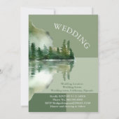 Invitation Sage Green Forest Lake Landscape Wedding (Dos)