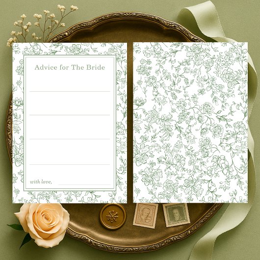 Invitation Sage Green French Advice for the Bride
