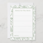 Invitation Sage Green French Advice for the Bride (Devant)
