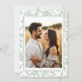 Invitation Sage Green French Toile Photo Bridal Shower (Dos)