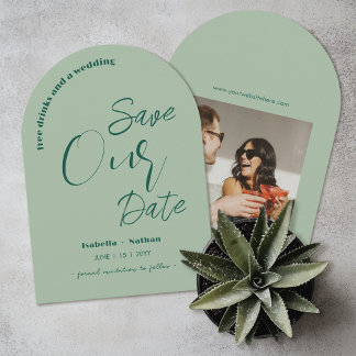 Invitation Sage Green Fun Boissons Gratuites Enregistrer Le M