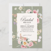 Invitation Sage green garden flower spring Bridal shower (Devant)