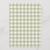 Invitation Sage Green Gingham Floral Bow Baby Shower (Dos)