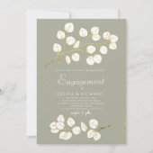 Invitation Sage Green Gold Eucalyptus Feuilles (Devant)