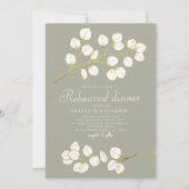 Invitation Sage Green Gold Eucalyptus Feuilles de verdure (Devant)
