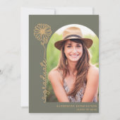 Invitation Sage Green Gold photo écrite à la main (Devant)